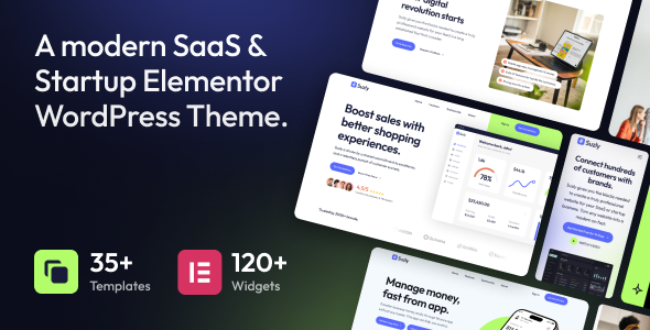 Discover Suzly SaaS Startup Elementor WordPress Theme for a professional online presence. Access Suzly and more via Bevaultx. Subscribe today!