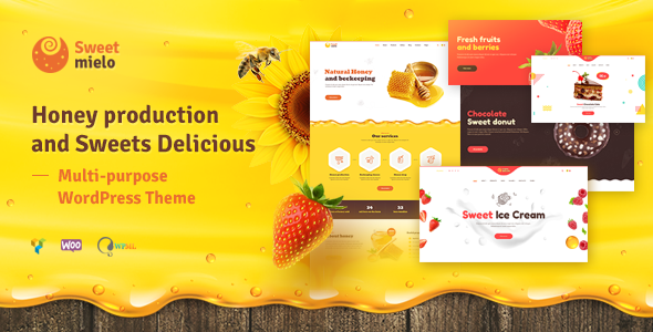 SweetMielo – it’s a creative Honey Production and Beekeeping WordPress Theme created especially for honey production