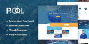 Get a stylish  functional Pool Maintenance website with our WordPress theme. Feature-packed  WooCommerce ready