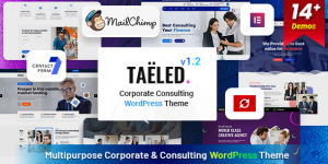 TAELED is a Modern Multipurpose Business Consulting  Finance WordPress Theme. The theme is suitable for any consulting agency