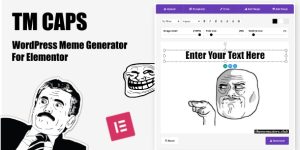 TM Caps allows you to create an online meme generator for your site using the power of Elementor page builder. It is a multipurpose image editor which is especially designed for creating funny memes in a few clicks. Your site visitors will share the memes they have created