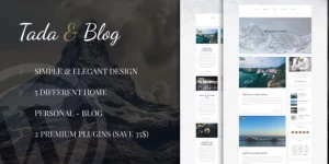 Welcome to Tada  Blog – Personal Blog WordPress Template. 5 Differents Home 5 Differents Blog Sticky Menu Google Fonts Fast Gallery (Premium plugin value 18$) Fast Slider (Premium plugin value 17$) Import in One Click Page Full Width Page Sidebar Left Page Sidebar Right Post Post Sidebar Left Post…