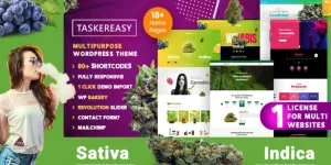 Taskereasy is packed with 5 themes  19 Home pages: Theme 1 Cannabiseasy Theme 2 Businesseasy Theme 3 Taskereasy Theme 4 Weedo Theme 5 Cannapp Taskereasy is Easy to navigate and fully customizable