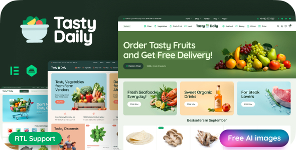 Elevate your online grocery store with TastyDaily - a sleek