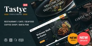 Tastyc WordPress Theme offers elegant designs  powerful features for restaurants. Easily manage reservations  menus. Available via Bevaultx!