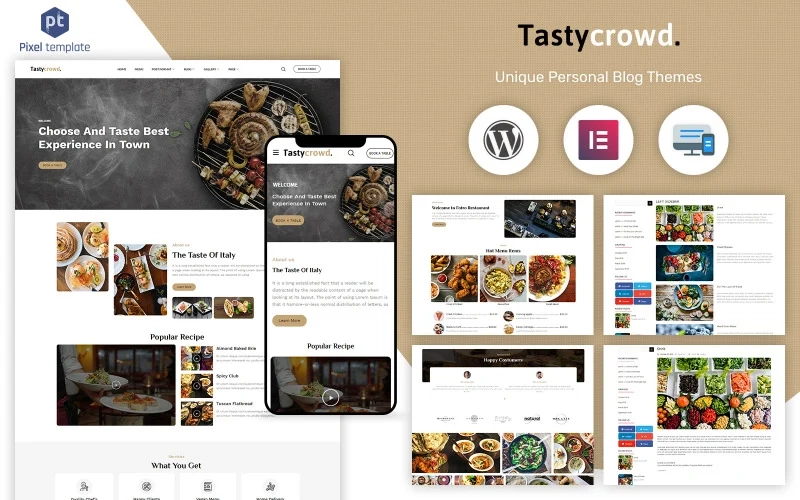 Tastycrowd is one of the most powerful and unique premium WordPress themes with fully responsive design! You have full control over your theme look! Set custom background slideshow or image and custom colors for each page/post. Unique design and settings of this theme make it perfect for for hotels