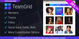 Team Grid is the Most Customizable Team Showcase Plugin for WordPress. Team Grid allows you to display your Team easily with many customization options. You will love our plugin.