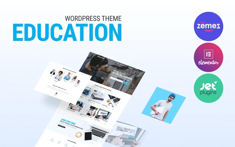 ﻿Technotour is a natural choice if you're looking for a clean minimalist WordPress theme based on Elementor to showcase your online IT courses. This WordPress theme combines the functionality of Jet plugins for Elementor with a clean design. It has a pre-designed set of pages to display courses