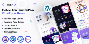 Elevate your app's landing page with the Teeno App Landing WordPress Theme. Responsive