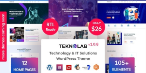 Teknolab – Technology  IT Solutions WordPress Theme is top-notch technology  creative IT theme. By using this theme anyone can build IT/Software Services