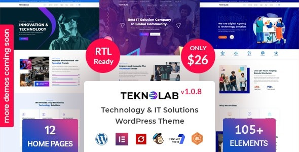 Teknolab – Technology  IT Solutions WordPress Theme is top-notch technology  creative IT theme. By using this theme anyone can build IT/Software Services