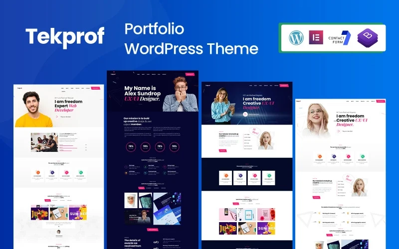 Tekprof is a Creative Portfolio WordPress theme. It’s a creative