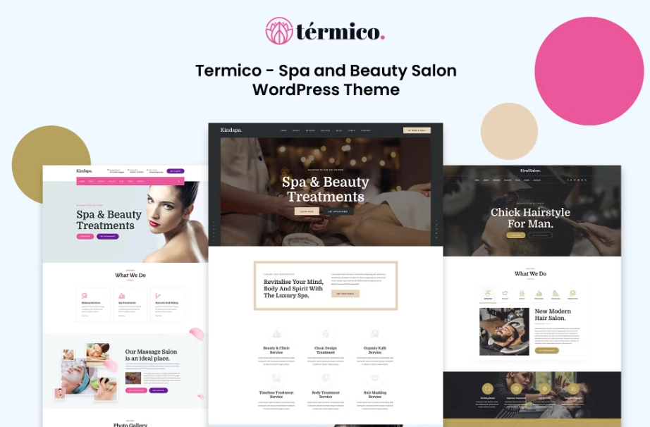 Termico – Spa and Beauty Salon WordPress Theme suitable is a clean responsive WordPress theme specially built for Beauty