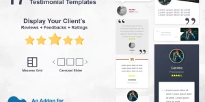 Testimonials Slider and Grid addon will let you display client feedback