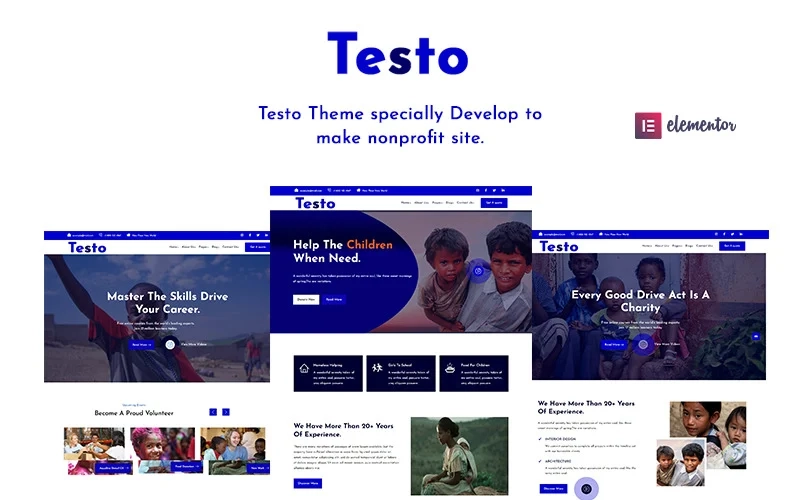 Testo Theme specially made to make the nonprofit site. You don’t need to understand a single line of code to operate this theme