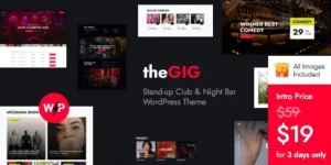 The Gig: A vibrant WordPress theme perfect for Comedy Clubs