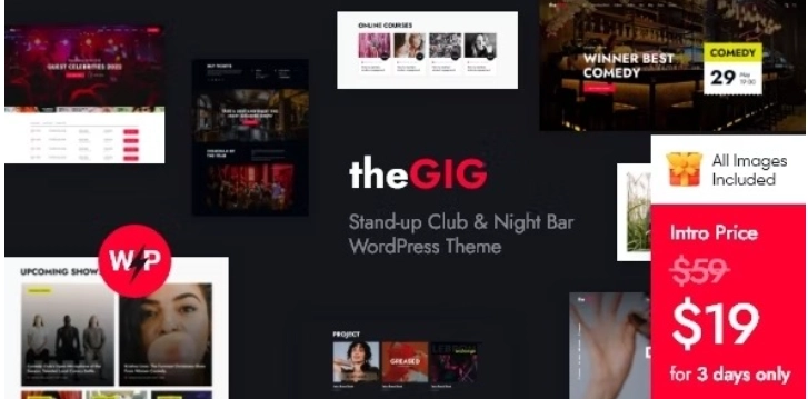 The Gig: A vibrant WordPress theme perfect for Comedy Clubs