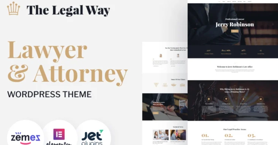 Discover The Legal Way – a premium Lawyer  Attorney WordPress Theme designed for legal services. With its professional design