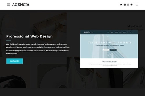 Agencia is a stylish WordPress theme for creatives. Feature your latest work