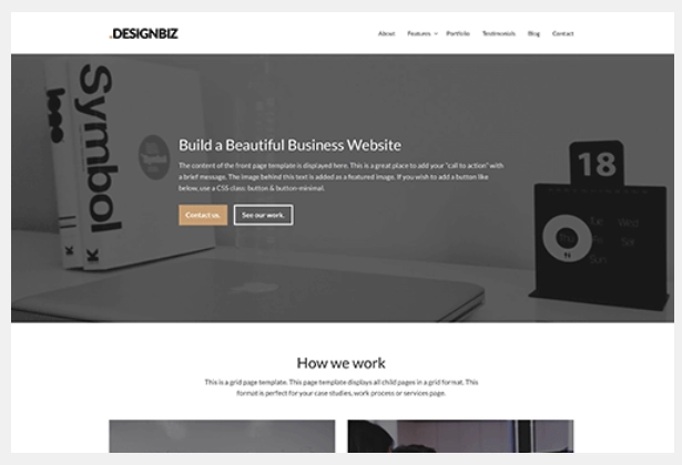 Designbiz contains everything you need to showcase your design business or portfolio in a professional light. Customise everything