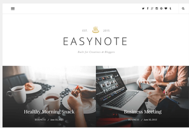 If you want to give your blog a classic appearance then EasyNote was created for you. The flowing design gives your content plenty of room to breathe