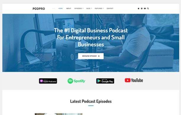 PodPro helps to give your podcast or audio show a home on the web. It isn't enough to only rely on people finding your podcast in their app. You need to have a place for your show online too. You can use drag-and-drop functionality to build your own podcast website…