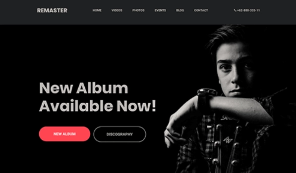 Remaster is the perfect WordPress theme for musicians