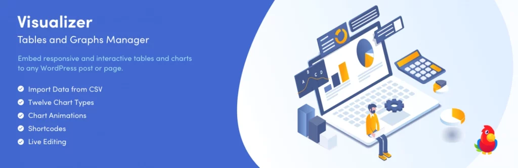 Visualizer Charts and Graphs is an awesome WordPress plugin that can embed beautiful and interactive charts