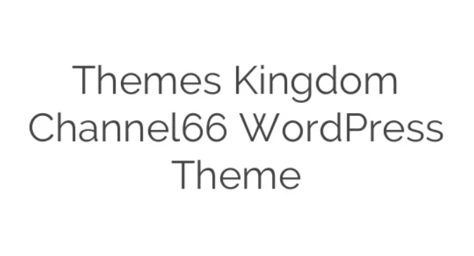 Discover the Themes Kingdom Channel66 WordPress Theme