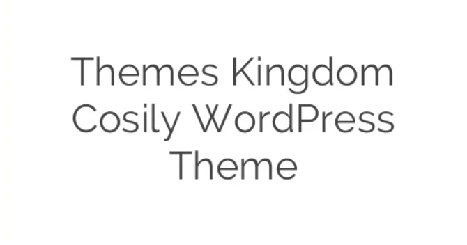 Discover the Themes Kingdom Cosily WordPress Theme