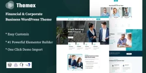 Themex is a modern and trendy financial and corporate business WordPress theme. It comes with high quality home page and many built-in pages like service page