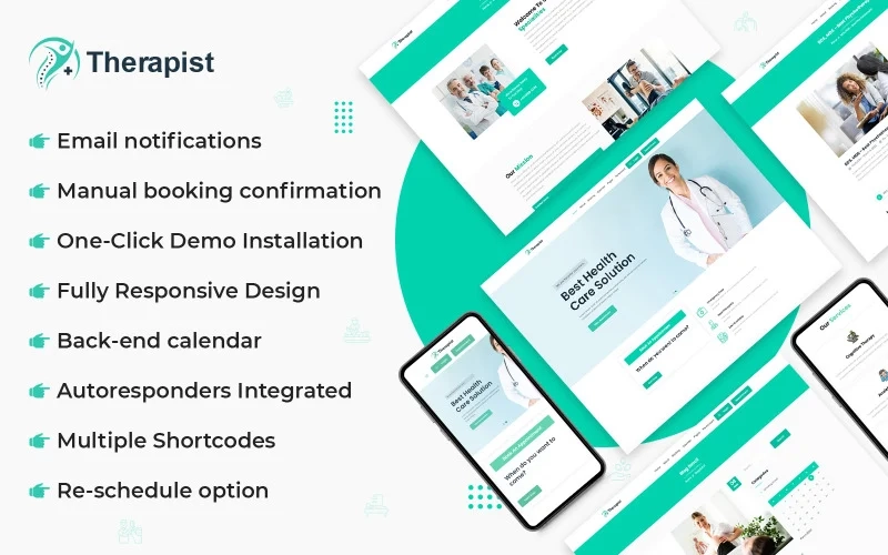 Therapist - Doctor Appointment Booking WordPress Theme will act a boon to establish website for users to get the appointment scheduled with the doctor