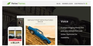 Voice is a unique blogging theme that puts your content front and center. Optimized for readability. The unique