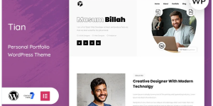 Discover Tian – a sleek Minimal Personal Portfolio WordPress Theme designed for creatives. Showcase your work effortlessly with its responsive design