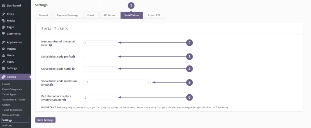 If you need full control over your ticket codes