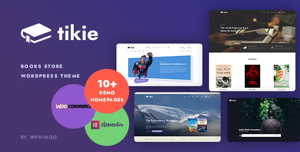 Tikie by Wpbingo is a strong WP theme for Book Store WooCommerce stores. It uses the latest version of Bootstrap as the back-end framework