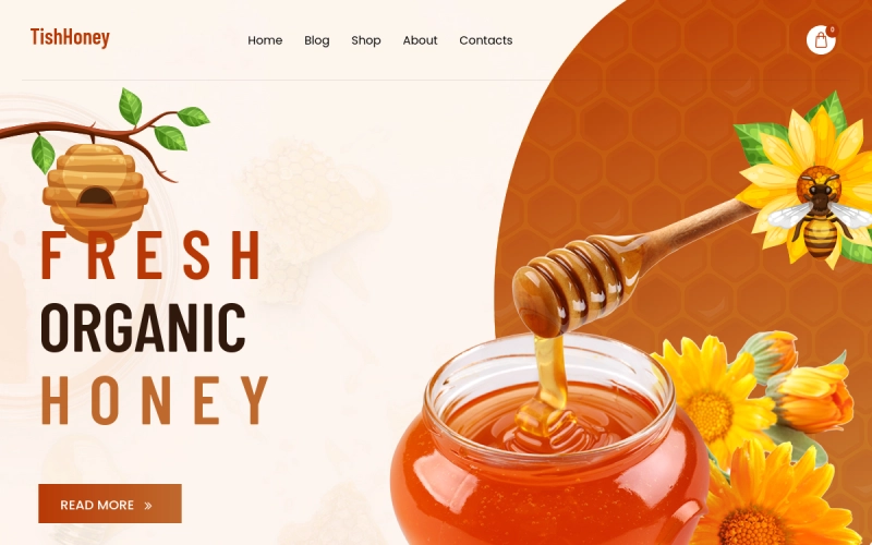 TishHoney is specially designed for a Honey Store WordPress with WooCommerce plugin. The theme comes with a built-in Homepage slider with different images on every side and default bee