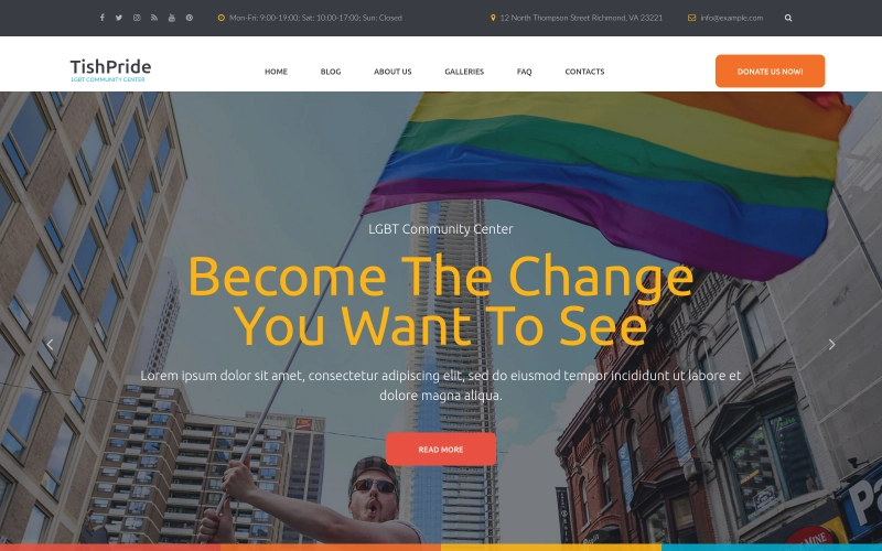 TishPride is a WordPress Theme specially designed for LGBT (Lesbian