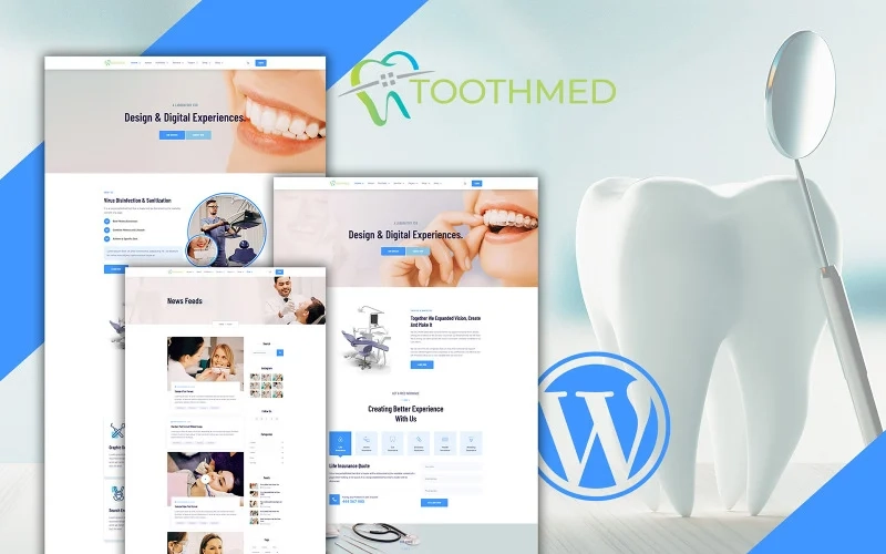 Toothmed - Dentist Clinic WordPress Theme helps you create a website for your doctors' clinic