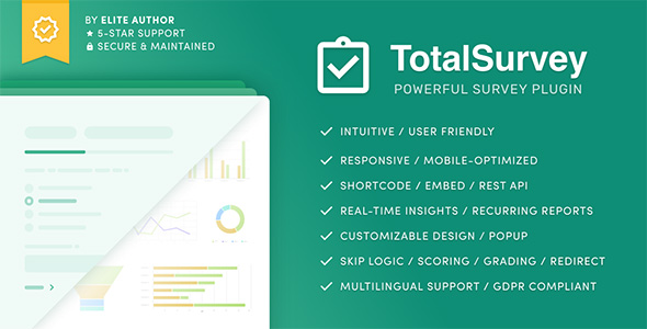 Total Survey: Responsive WordPress Survey Plugin Hey WordPress enthusiasts and developers! Ever wished there was an all-in-one solution for creating engaging surveys right on your WordPress site? Introducing Total Survey: the ultimate responsive WordPress survey plugin. Whether you’re looking to gather user feedback