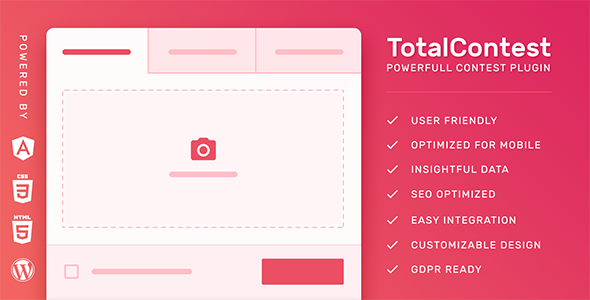 TotalContest is a powerful WordPress contest plugin dedicated to run and manage contests and competitions on your website. It was engineered to give full control over the contest by providing many features and options with optimized performance and easy interface.