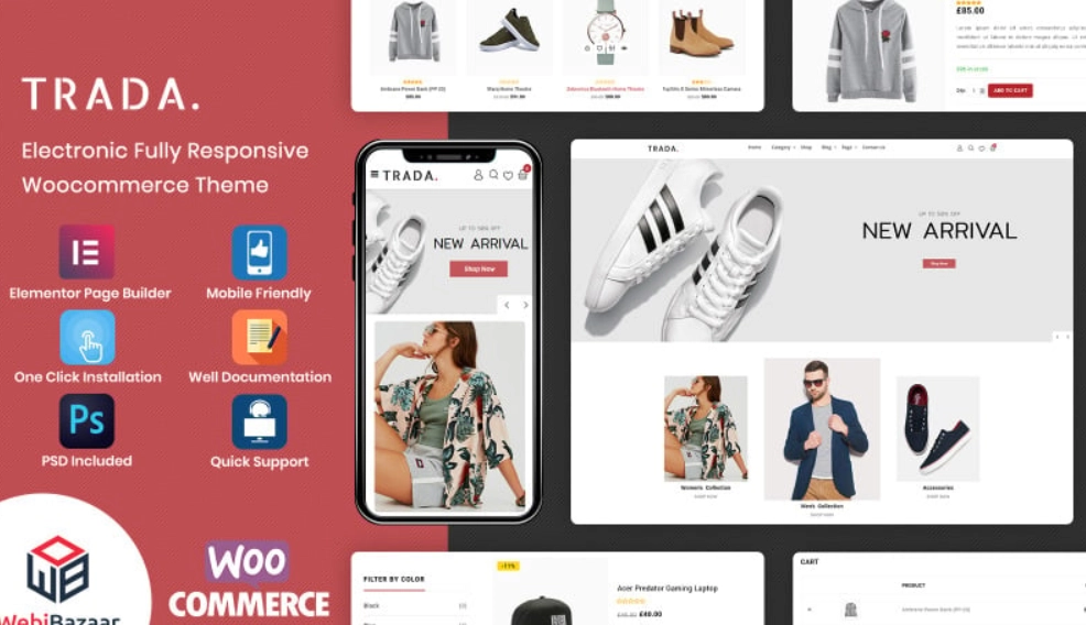 Discover Trada – the ultimate WooCommerce theme for fashion shops! Built with Elementor