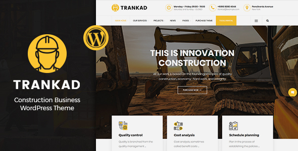 Trankad Construction WordPress Theme - Build Your Online Presence Like a Pro! Looking to give your construction business an edge online? The Trankad Construction WordPress Theme is here to help you build a polished and professional online presence. Tailored specifically for construction businesses