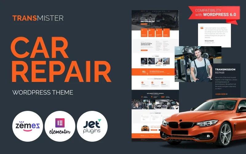 This fully responsive Car Repair WordPress Theme will help you to create a noticeable website for your car repair business. Almost ready-to-use website theme with multiple layouts and pages that will work equally fast on any type of devices. With this theme you’ll get great response rate