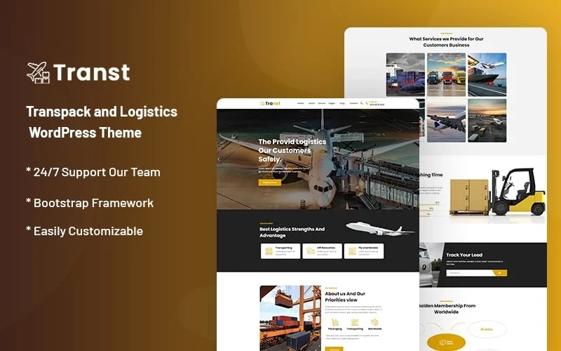 Transt is a transpack and logistics service WordPress Theme for small businesses and big businesses. This theme has a wide range of features that make it a great option for your business. It is an easy to use