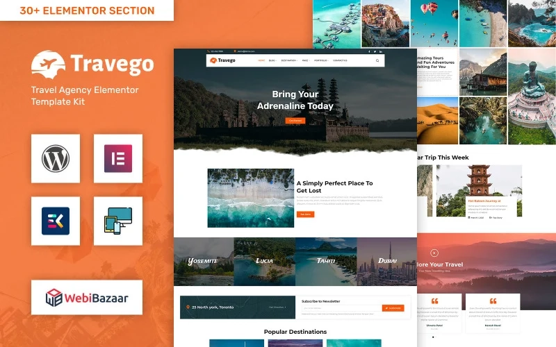 Travego is a WordPress theme specially designed for travel agents with built in features to create perfect travelling packages for the customer. Travego responsive WordPress theme is very well popular in the front of the travel companies and agents. Travego is a travel agency WordPress theme built with Drag and…