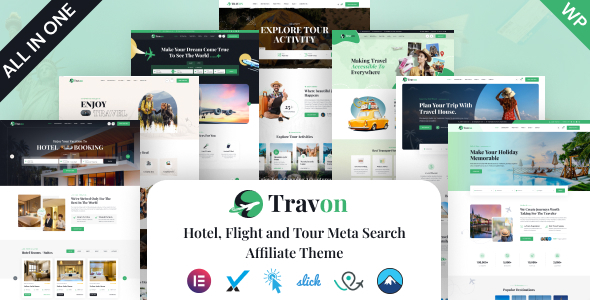 Travon – Tour and Hotel Booking WordPress Theme is specially made to build professional tour