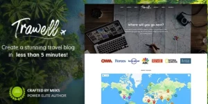 Trawell is a professional travel blog WordPress theme carefully designed to help you create a stunning travel blog