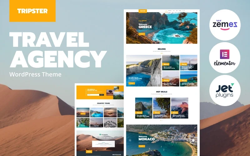 Tripster is a beautifully designed travel agency theme for WordPress websites