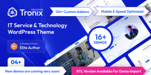 Tronix – IT Service and Technology WordPress Theme Looking for the ideal WordPress theme to elevate your IT service and technology business? Look no further! Tronix – IT Service and Technology WordPress Theme is the ultimate solution. Designed to meet the unique needs of IT companies